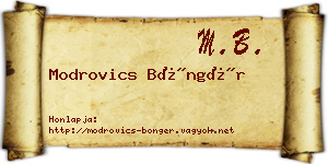 Modrovics Böngér névjegykártya